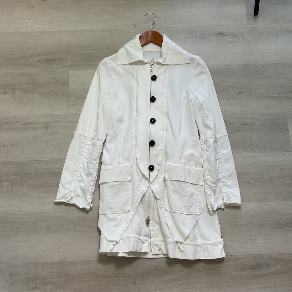 Neon Buddha Ivory Long Jacket with Pockets Womens Small